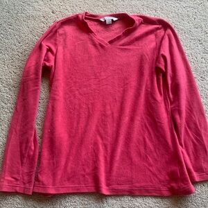 Bright pink fleece v-neck long sleeve shirt Gander Mountain Guide Series